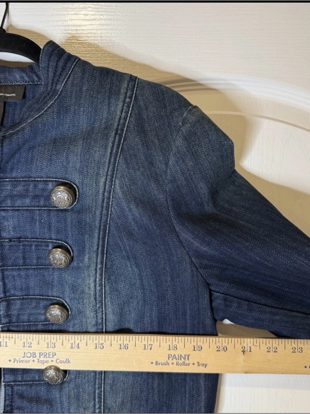INC International concepts denim Military-Style Jacket - Blue - Picture 5 of 7